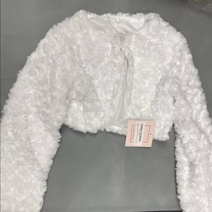 Faux fur long Sleeve bolero jacket shrug